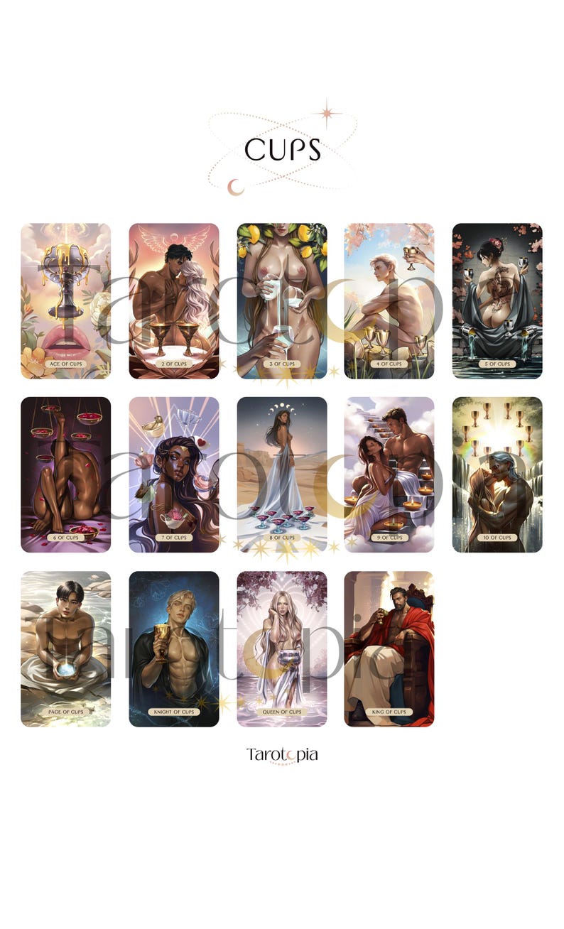 Baraja de Tarot del Amor y la Lujuria: Baraja romántica de 78 cartas con guía imagen 7