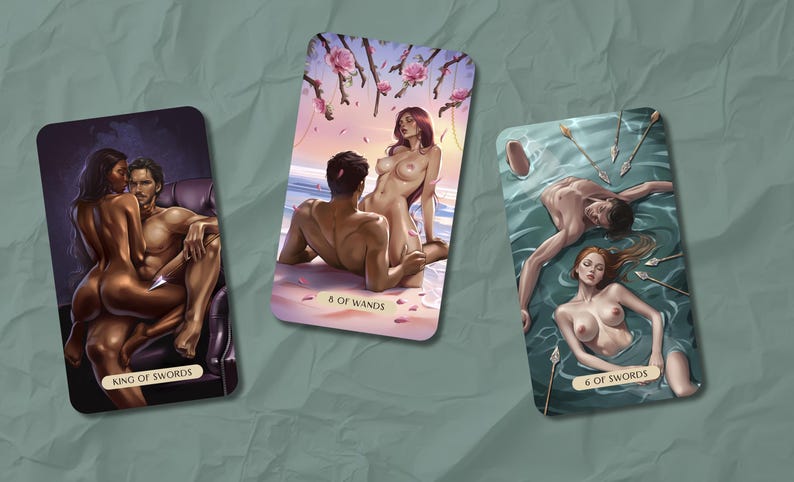 Baraja de Tarot del Amor y la Lujuria: Baraja romántica de 78 cartas con guía imagen 5