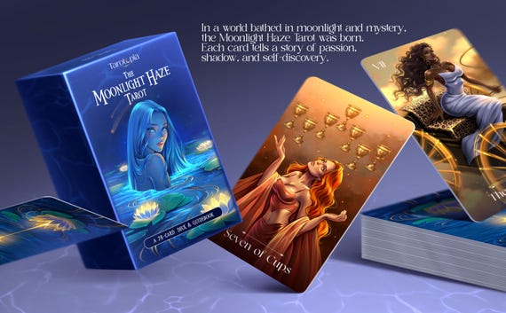 Fu - taro.ページ Moonlight Haze Tarot: 78 Card Deck With Guidebook - Etsy