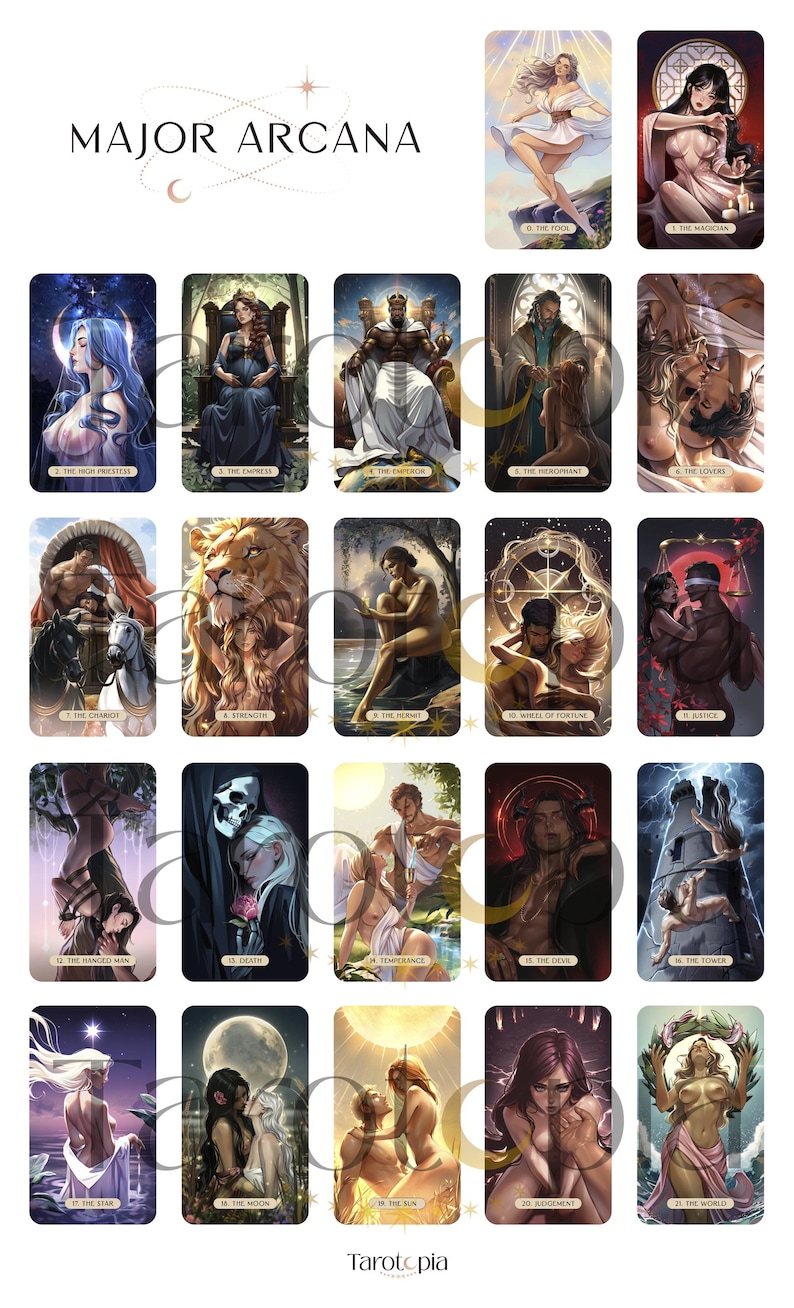 Baraja de Tarot del Amor y la Lujuria: Baraja romántica de 78 cartas con guía imagen 6