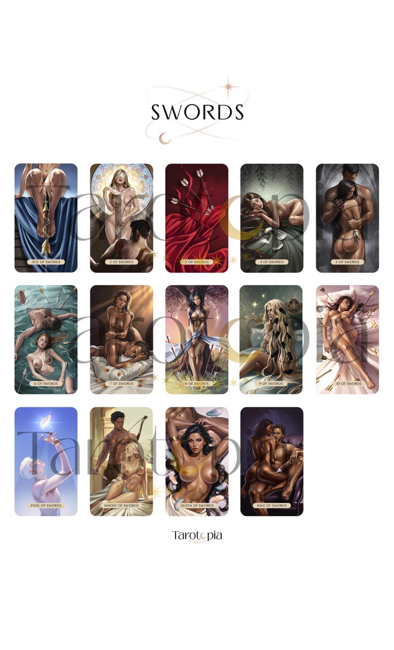Baraja de Tarot del Amor y la Lujuria: Baraja romántica de 78 cartas con guía imagen 9