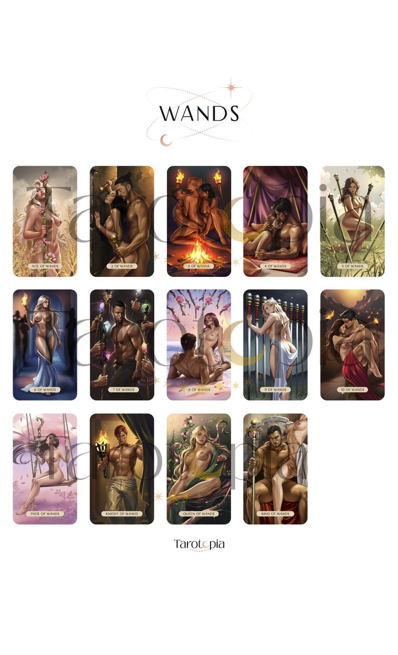 Baraja de Tarot del Amor y la Lujuria: Baraja romántica de 78 cartas con guía imagen 8