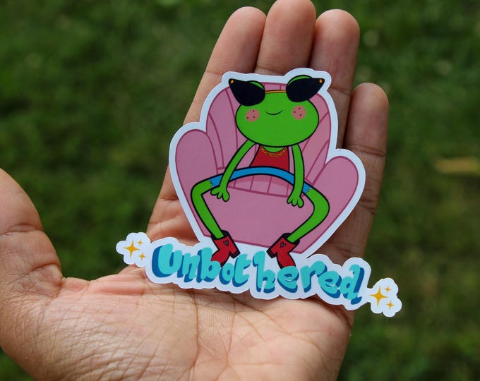 Unbothered Frog Sticker