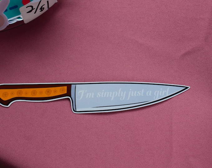 I'm Simply Just a Girl Knife Sticker