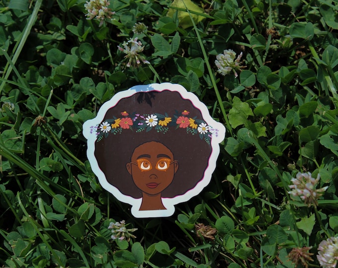 Floral Afro Sticker