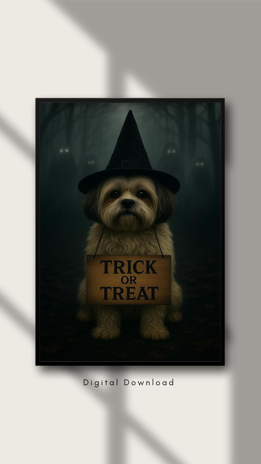 Shih Tzu Halloween Print: Witch Hat Dog Poster (digital Download - Etsy