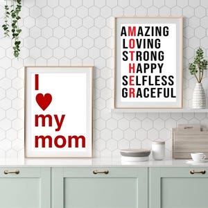 Póster &quot;Amo a mi mamá&quot;: Arte mural para el Día de la Madre (Descarga digital)
