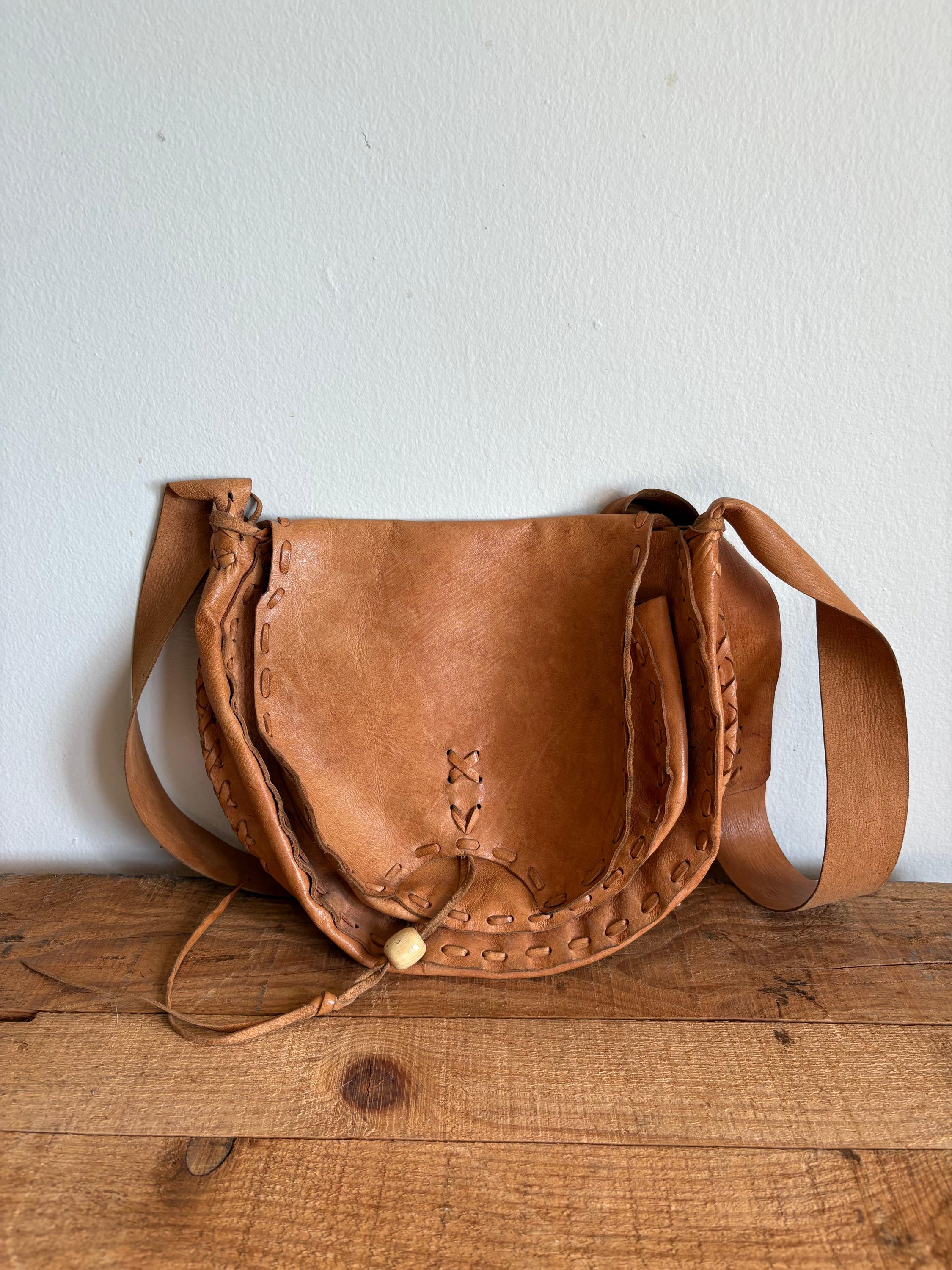 【vintage】ECO LEATHER SHOULDER BAG Eco-Leather Tote Bag Shoulder Bag With Zipper - Rusty