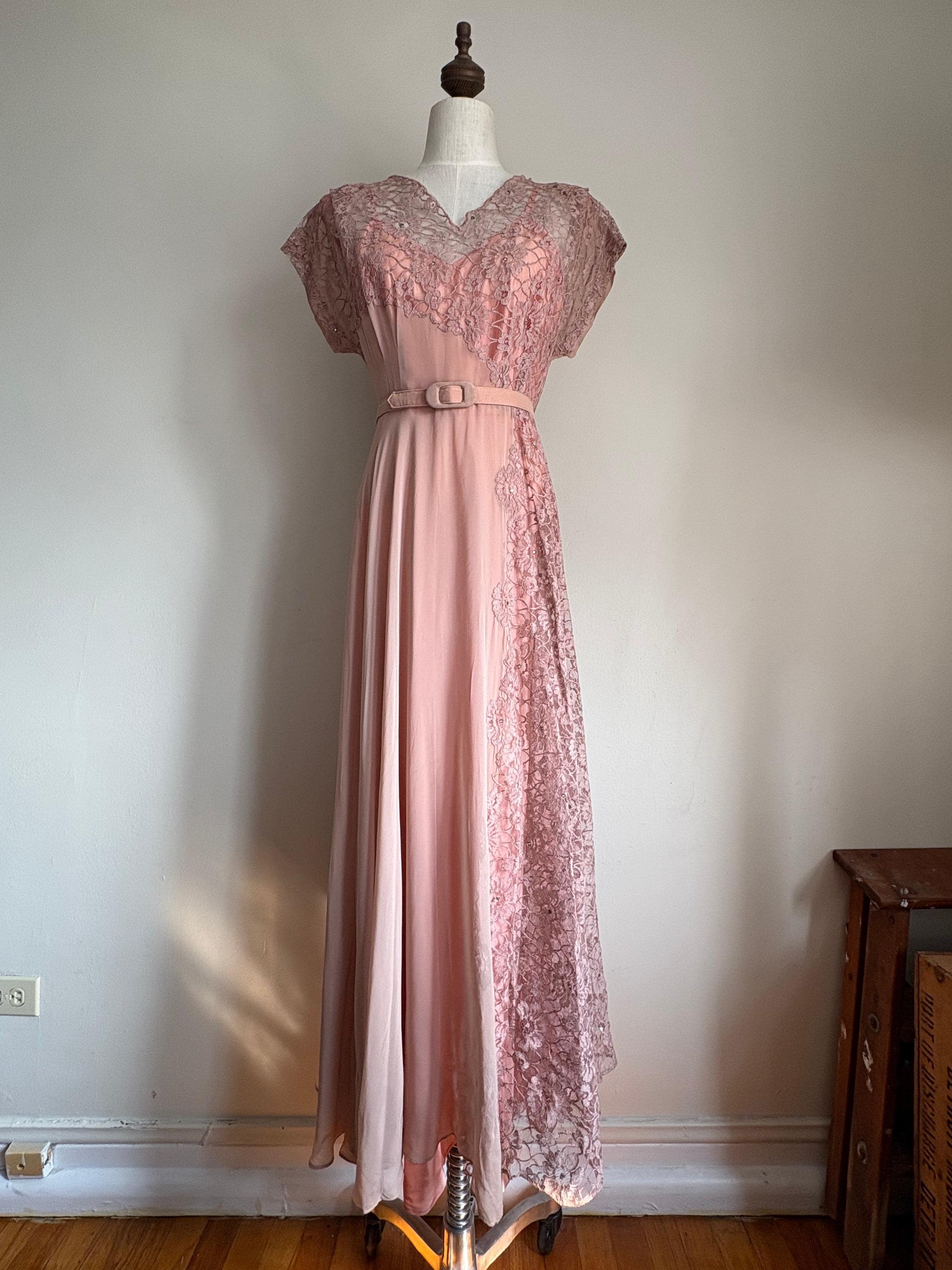 1940s Pink Dress - Etsy