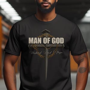 3 Man Of God Husband Dad Papa PNG, Christian Dad Shirt Design, Faith PNG File, Religious Father Graphic, Godly Man Sublimation Clipart