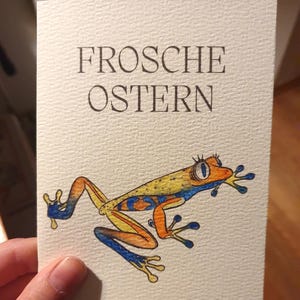 Adorables et amusantes cartes de Pâques grenouille - Options numériques et peintes à la main !