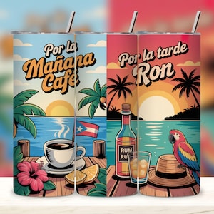 Puerto Rico Flag Tumbler Wrap PNG: Boricua Sublimation Design (Digital Download)