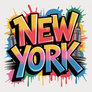 New York Png, Neon colorato Png, Inghilterra Png, Regno Unito Png, Viaggio Png, Trendy Png, Design per maglietta, Design a sublimazione, Download digitale Png, DTF.