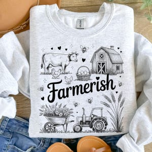 Koszulka Farmerish Png Chicken Lover Svg Clipart Farm Life png Hobby Farm Doodle png, rolnictwo png pokaż png Doodle Art Goat Farmer Sublimacja.