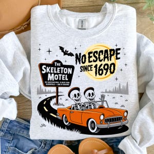 Skellie Motel Funny Halloween PNG Funny Skeleton Halloween Fall Png Halloween Humor Vintage design Trendy Halloween shirt Png sublimation.
