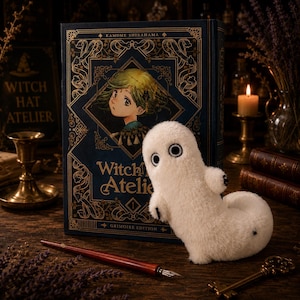 Witch Hat Atelier Inspired Brushbuddy Plush, Brush Buddy Fantasy Plush Doll, Anime Inspired Poseable Plush, Gift For Manga Collectors. image 6