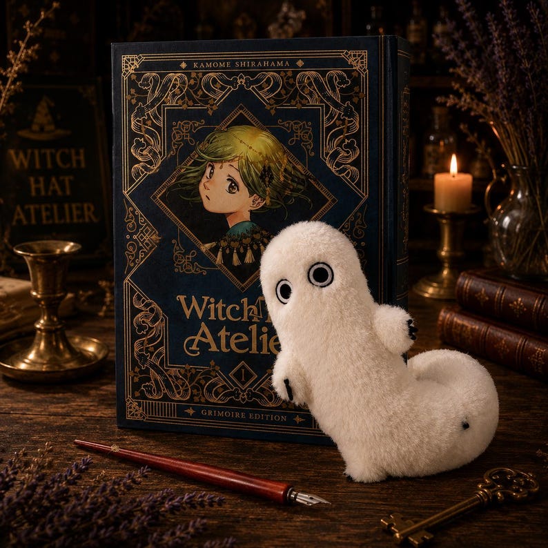 Witch Hat Atelier Inspired Brushbuddy Plush, Brush Buddy Fantasy Plush Doll, Anime Inspired Poseable Plush, Gift For Manga Collectors. image 6