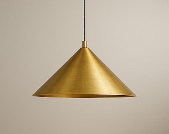 Lampa wisząca stożkowa z kutego ręcznie mosiądzu – nowoczesna lampa sufitowa w stylu marokańskim do wyspy kuchennej i jadalni