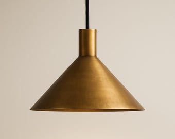 Plafonnier en laiton, suspension conique moderne, éclairage d'îlot de cuisine, luminaire minimaliste