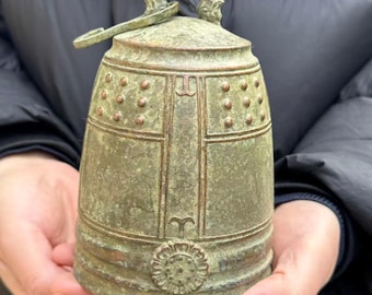 Vintgae Tibet tempel Boeddha bel chung, Nepal bel zegen, feng shui windgong geluksbel tuin opknoping decor taoïsme bel zegen cadeau