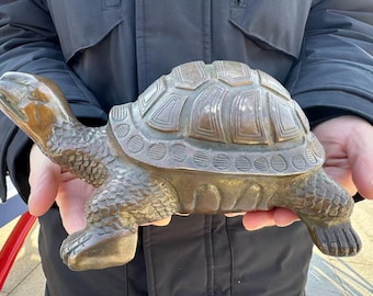 Vintage bronze Turtle Statue, Bronze Collectibles Figures Home Decor ,Longevity Tortoise Feng Shui Ornament Symbol of Peace  ornaments gift