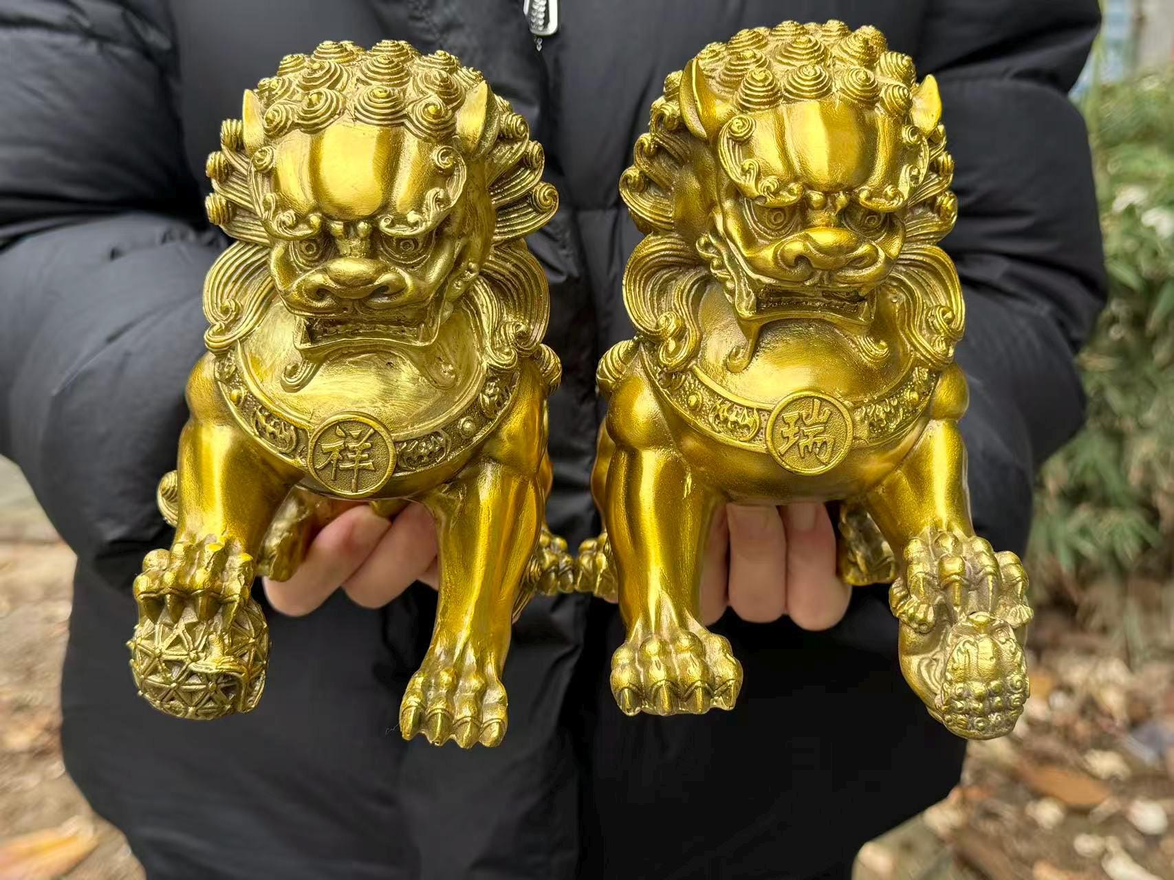 Chinese Brass Lions - Etsy