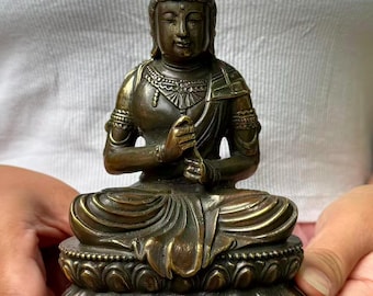 Koperen Boeddhabeeld Woondecoratie,Buiten Boedha Zen Decor Buda Binnen Mahavairocana Boeddha Meditatie Feng shui brengt geluk en gezondheid zen 9
