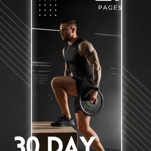Plantilla de transformación de la guía de 30 días para carnívoros / Diseño de ebook de plan de entrenamiento de fitness / Plantilla de Canva para programa de entrenamiento / Gimnasio masculino unisex