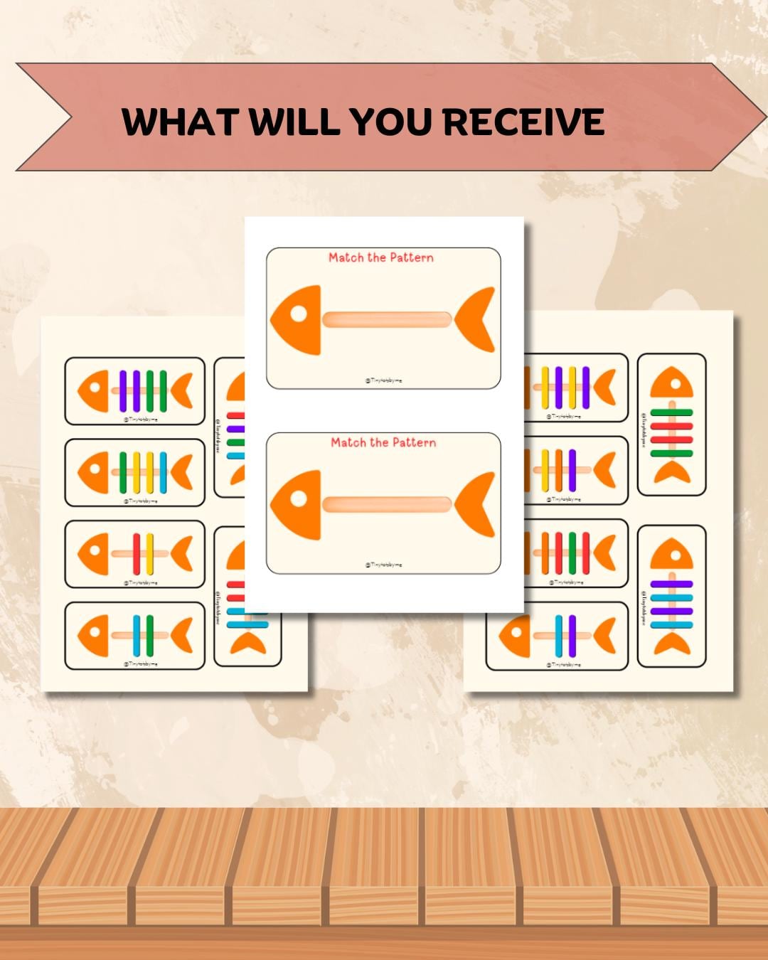 Video Color Pattern Card Popsicle Stick Fish Bone Matching Activity | Color Pattern Cards for ...
