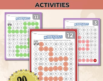 Counting 1 to 20 Maze Worksheets | Printable Numbers Game for Early Learning & Fine Motor Skills