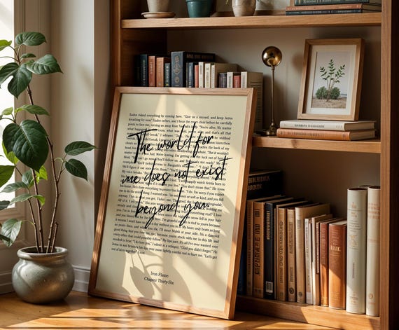 Iron Flame Chapter 36 Poster | "The World For Me Does Not Exist Beyond You" | Fourth Wing Bookish Art | Physical Print Book Quote Decor