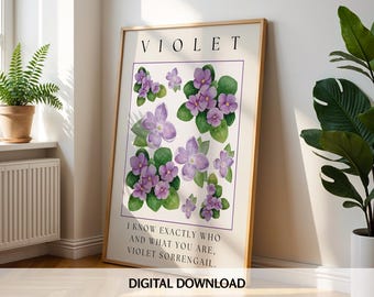 Fourth Wing Violet Sorrengail Floral Print (Digital Download)