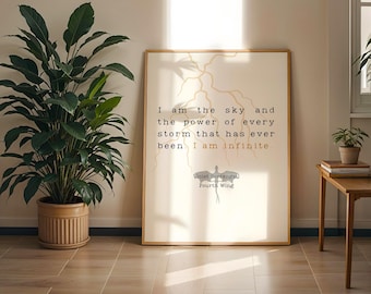 Violet Sorrengail Fourth Wing Poster | "I Am Infinite" Quote Physical Print | Romantasy Bookish Art | The Empyrean Series Wall Decor