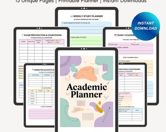 Student Academic Planner, Academic Planner, Study Planner, Digital Planner, GoodNotes Planner, iPad Planner, Assignment Tracker