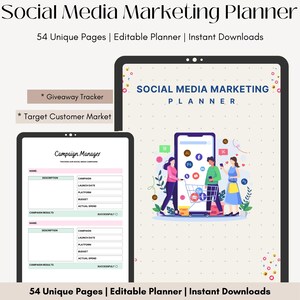 Digital Social Media Planner for iPad (GoodNotes) - Content Calendar, Marketing Plan, Instagram, TikTok, YouTube