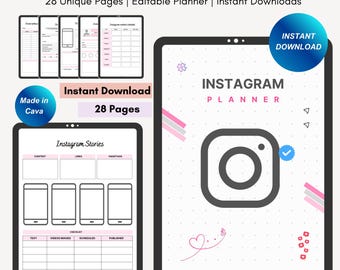 Instagram Content Planner Template - Schedule & Grow Your Audience (Digital Download)