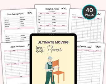 Moving Planner, Moving Checklist pdf, Moving Binder, Moving Gift, Moving list, Moving Checklist Printable, Declutter Planner, INSTANT PDF