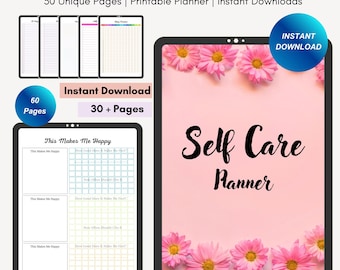 Self Care Planner | Digital Planner | Self Love Planner | Daily Planner | Mental Health Mindfulness Healing Anxiety Self Love