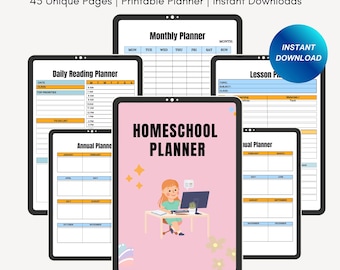 Homeschool Planner Printable Homeschool Digital Planner Homeschool Template Canva Planner Homeschool Printables for Homeschool Mom
