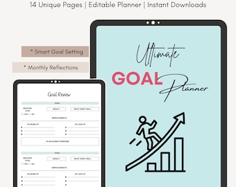 Ensemble d'agendas imprimables : 14 pages, quotidien, hebdomadaire, mensuel, annuel, Vision Board (PDF)