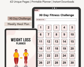 Digital Weight Loss Journal, Digital Planner, iPad Planner, GoodNotes Planner ,Fitness Planner, Workout Planner, Meal Planner, Weight Track