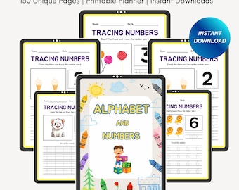 Alphabet Worksheets Printable Tracing Coloring Homeschool Teacher Kids Letters Kindergarten & Number Worksheets