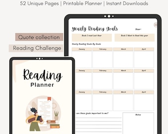 Digital Reading Journal, Book Tracker, Reading Planner, Reading Tracker, Digital Notebook, Reading Log, GoodNotes, Book Review, Bookshelf