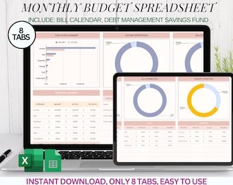 Monthly Budget Spreadsheet | Auto-Calculating Google Sheets & Excel | Currency Options | Digital Finance Tracker | Instant Download