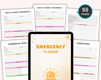Emergency Binder Printable | End of Life Planner | Family Survival Binder | In Case of Emergency Planner | Death Binder | Disaster Planner