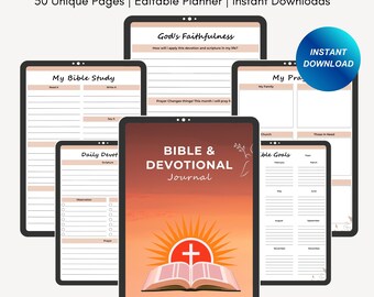 Digital Daily Devotional Journal | Digital Bible Study Faith Planner Prayer Journal for Christian Catholic GoodNotes Notability iPad Android