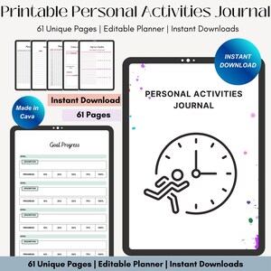 Printable Daily Planner Journal - Self Care, Wellness & Goal Setting (PDF Download)