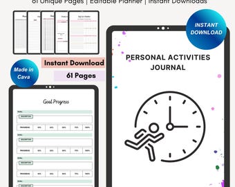 Afdrukbaar dagplannerdagboek: zelfzorg, wellness en doelen stellen (pdf-download)