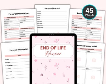 End Of Life Planner Printable, When I Die Printable Planner, Emergency Binder, Estate Planning Binder, Important Document Organizer