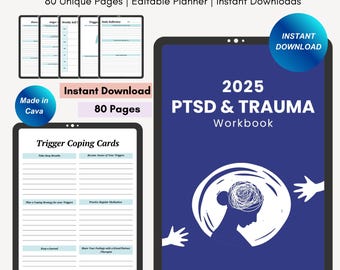 2025 PTSD/Trauma/Anxiety Printable Journal/Workbook, Anger Management/Self Care/Mental Health Therapy Workbook